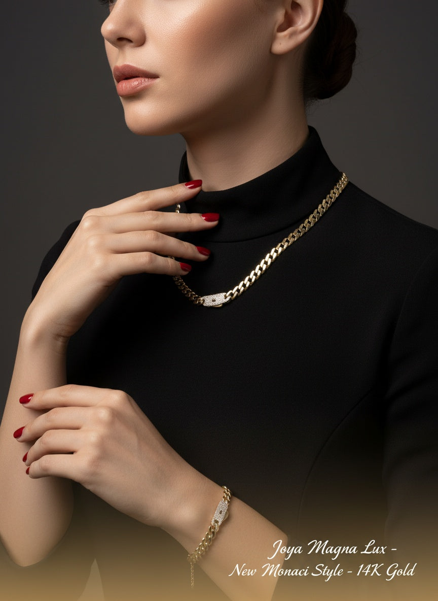 ⚜️ Cadena MONACI 14K – 6mm x 16 ⚜️