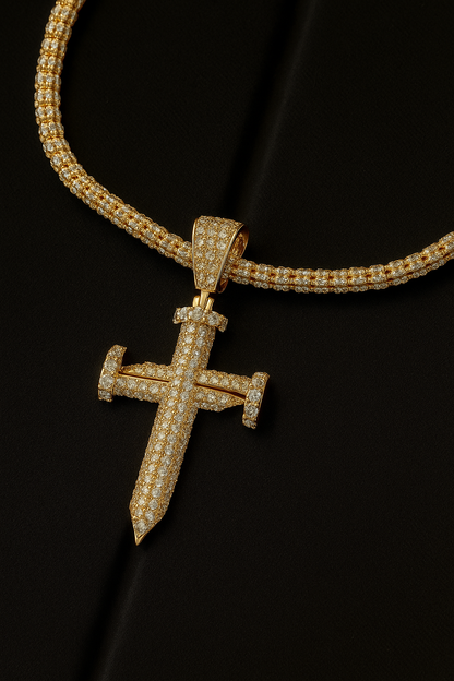 Cruz de clavo de Oro 14K