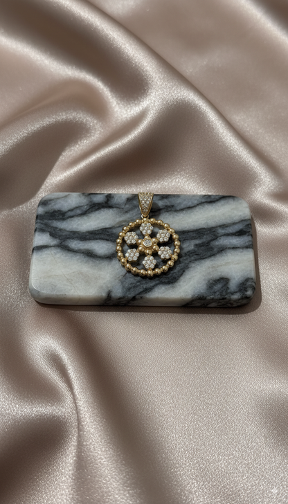 "Flor Radiante" - Oro 14K y Circonitas