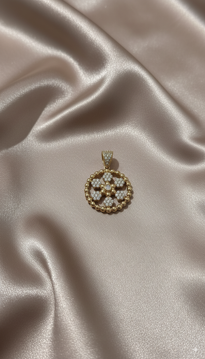 "Flor Radiante" - Oro 14K y Circonitas