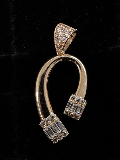 Colgante Herradura 'Lucky Iced' - Oro 14K