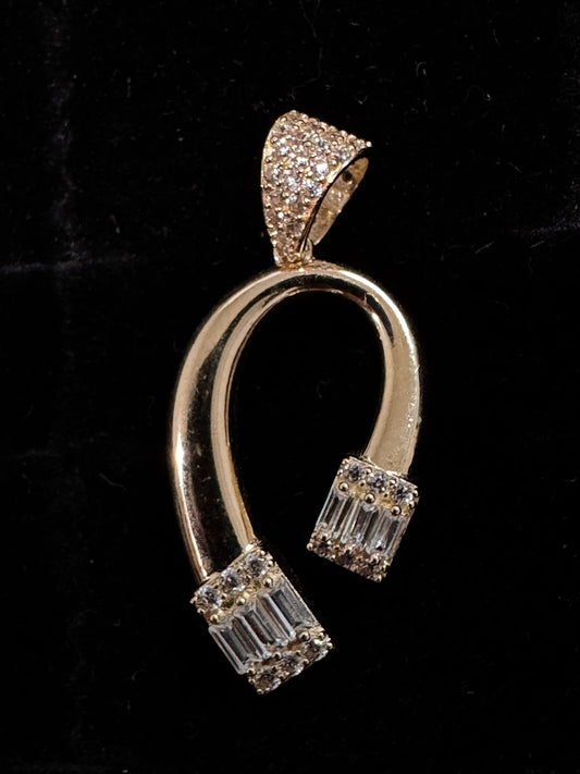 Colgante Herradura 'Lucky Iced' - Oro 14K
