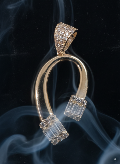 Colgante Herradura 'Lucky Iced' - Oro 14K