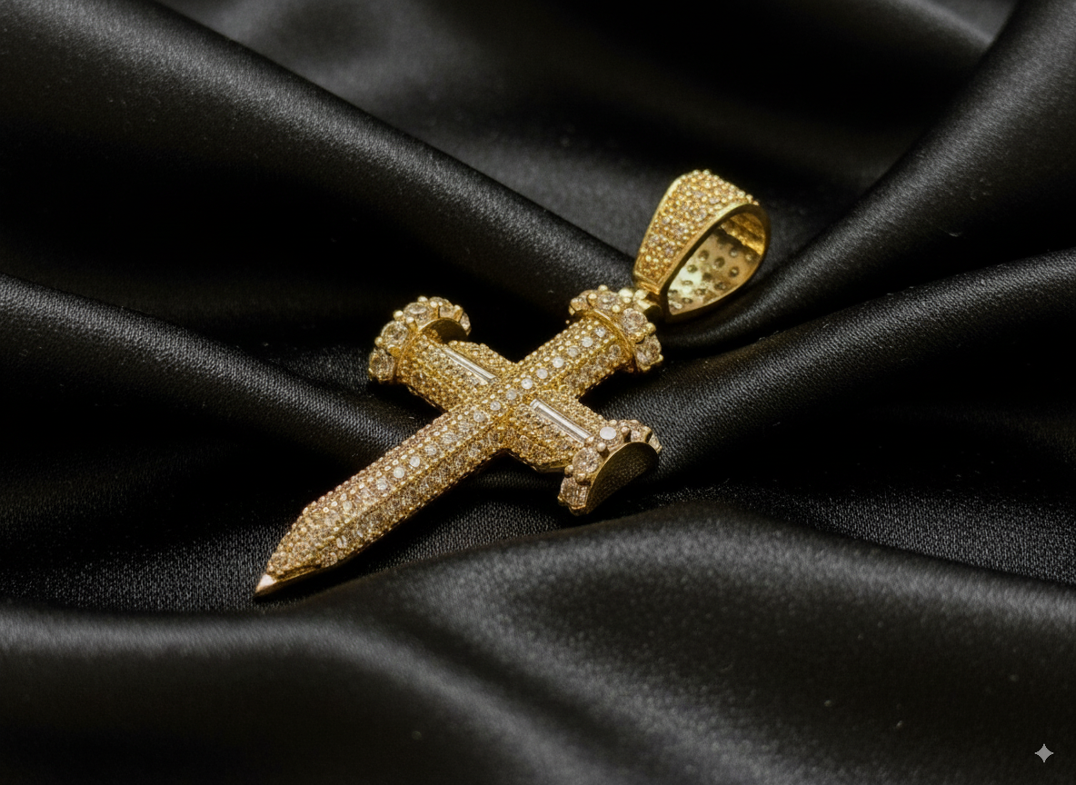 Cruz de clavo de Oro 14K