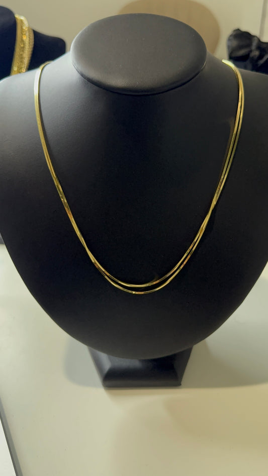 Cadena Estilo Omega en Oro 14K – 6.2 g | 1.3 mm | 18”