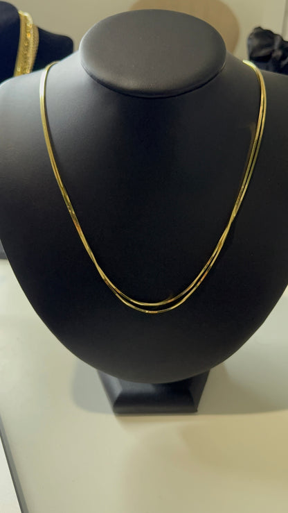 Cadena Estilo Omega en Oro 14K – 6.2 g | 1.3 mm | 18”