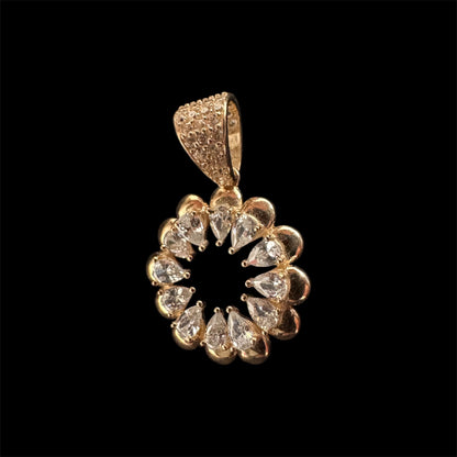 Colgante Sol Radiante - Oro 14K y Circonitas CZ