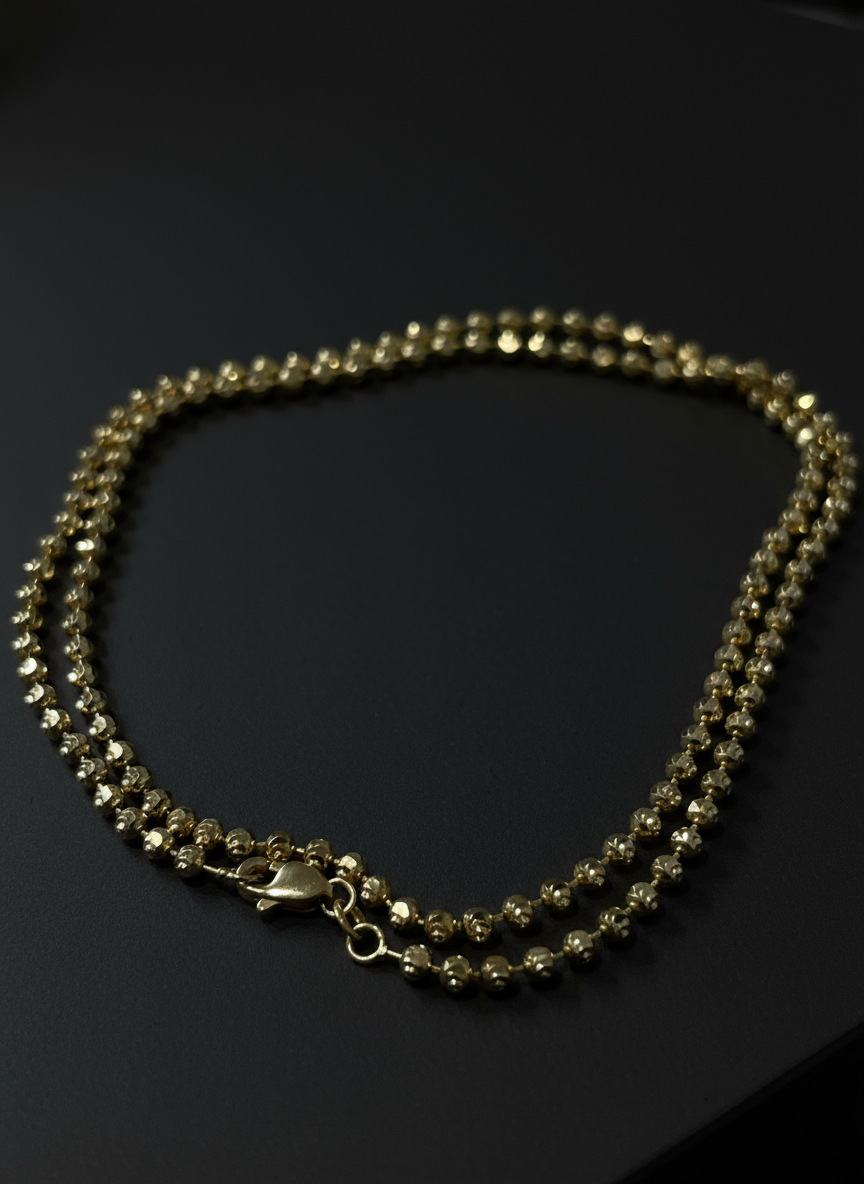 Cadena Militar Ice Estilo Diamantada 14K – 20” / 3mm (15g)