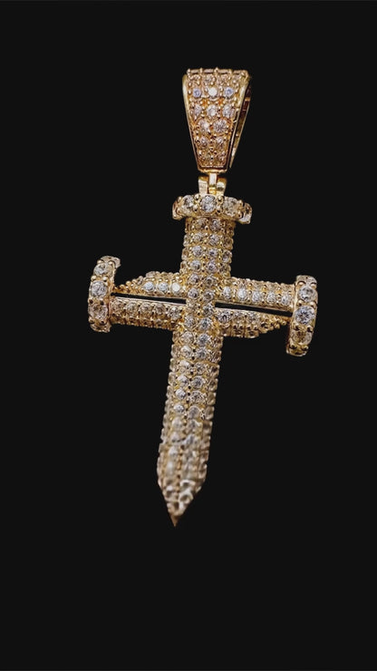 Cruz de clavo de Oro 14K