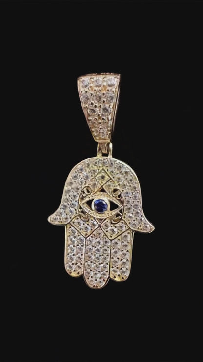 Mano de Hamsa – Dije Protector en Oro Sólido 14K”