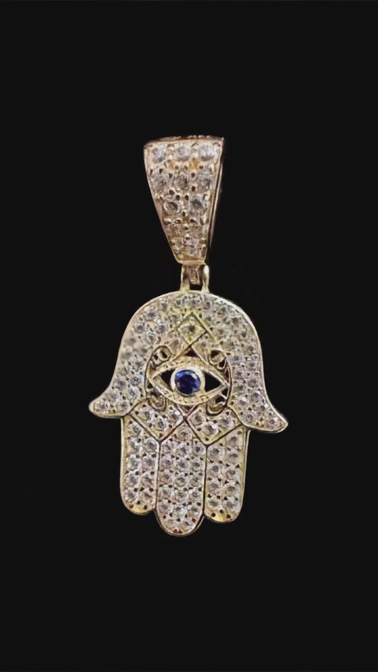Mano de Hamsa – Dije Protector en Oro Sólido 14K”