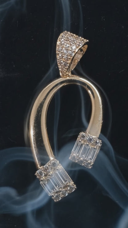 Colgante Herradura 'Lucky Iced' - Oro 14K